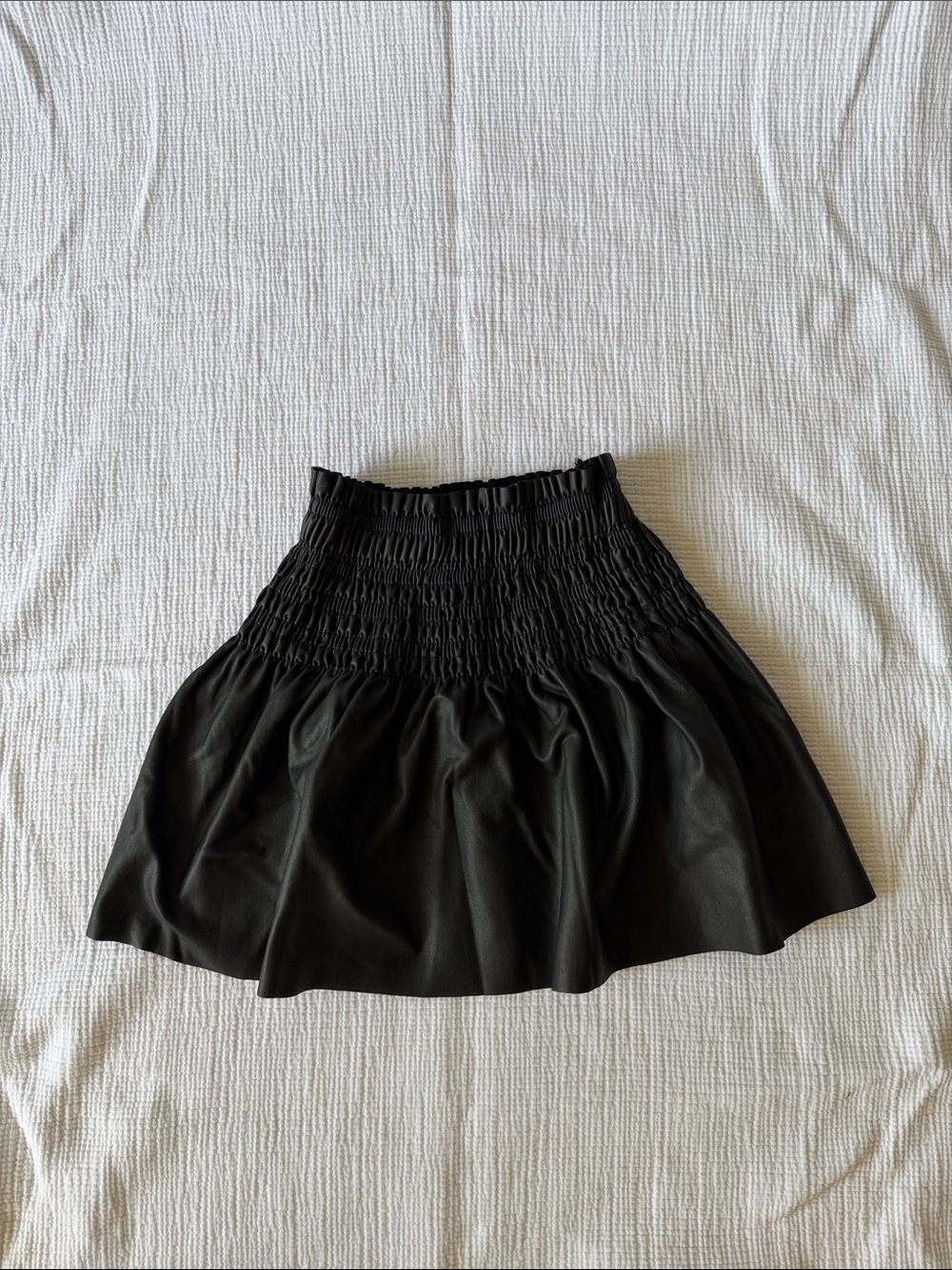 Zara Girls Black Smocked Circle Mini Skirt